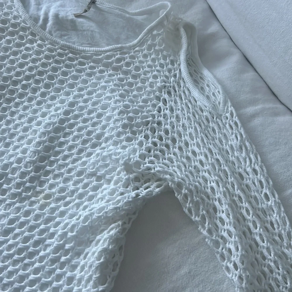Pete‎ White LS Sleeve Net Cover Up Top
